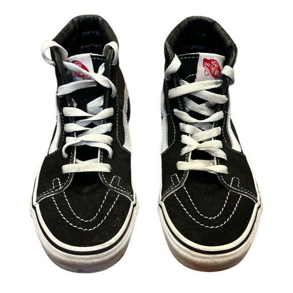 VANS Off The Wall Sneakers High Tops Skateboard Shoes Black Suede Sz M 3.5 W 5 - Picture 6 of 6